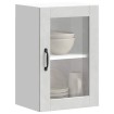Armario de pared para cocina puerta cristal Porto gris hormigón